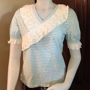 🆕 Something Pretty Blue/White Stripe Top-L